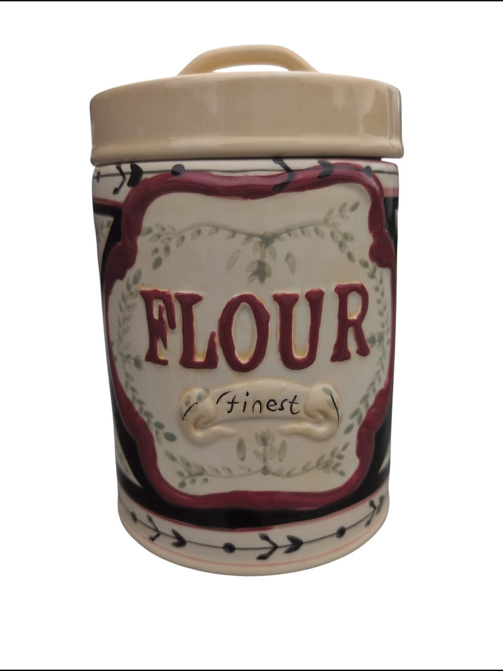 Ceramic 'FLOUR' Canister 2010 Heartfelt Kitchen Creations Young Decor Kitchen